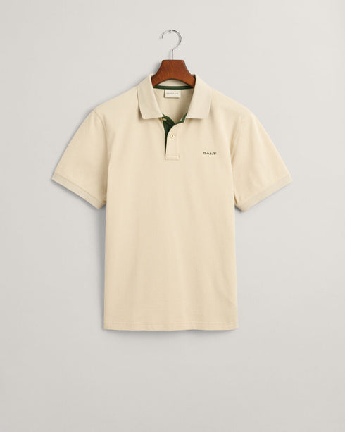 Gant Contrast Pique S/S Polo Tee Shirt Cream