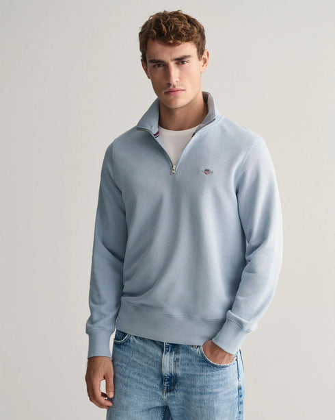 Gant Reg Shield Half Zip Sweat Top Blue