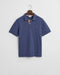 Gant Contrast Pique S/S Polo Tee Shirt Dust Blue