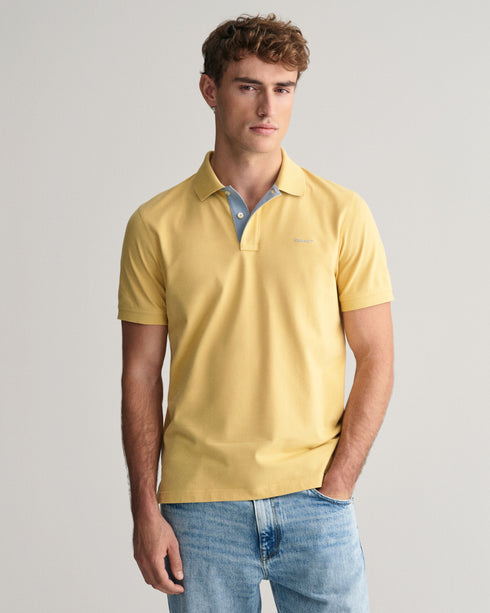 Gant Contrast Pique S/S Polo Tee Shirt Yellow