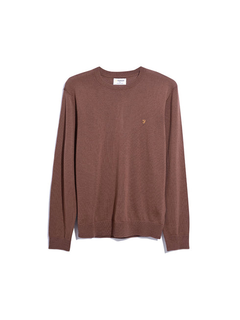Farah R/N Merino Knitwear Teak
