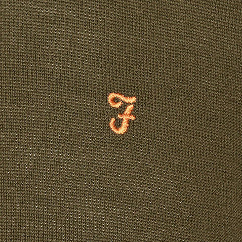 Farah Merino Half Zip Knitwear Green