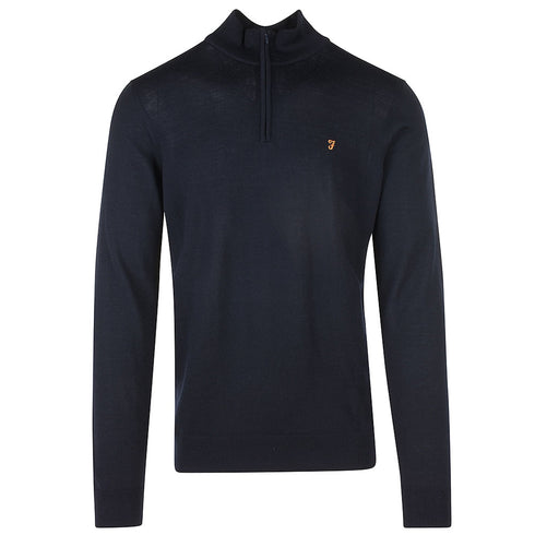 Farah Merino Half Zip Knitwear Navy