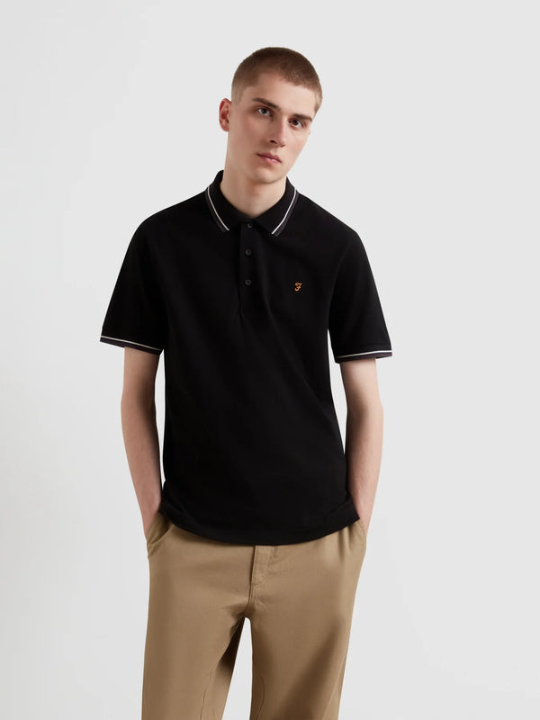Farah Elton S/S Polo Tee Shirt Black