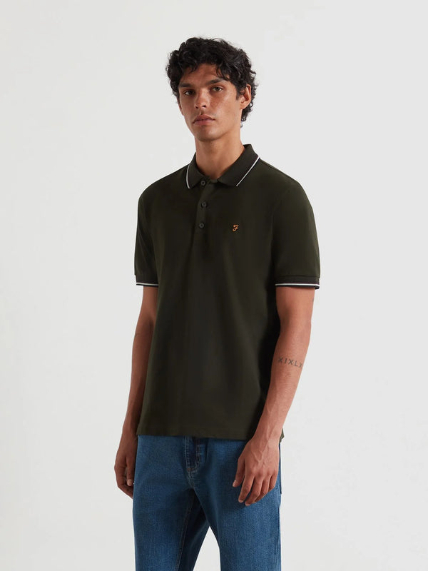 Farah Elton S/S Polo Tee Shirt Evergreen