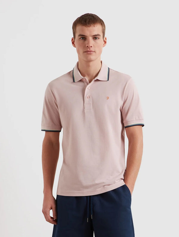 Farah Elton S/S Polo Tee Shirt Pink