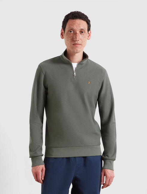 Farah Conrad 1/4 Zip Up Sweat Top Rosemary
