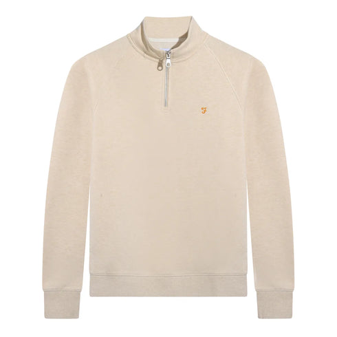 Farah Jim Half Zip Sweater Cream