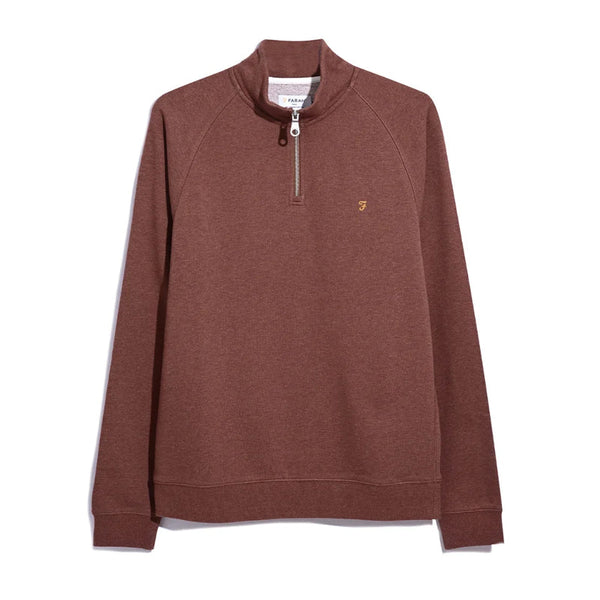 Farah Jim Half Zip Sweater Teak