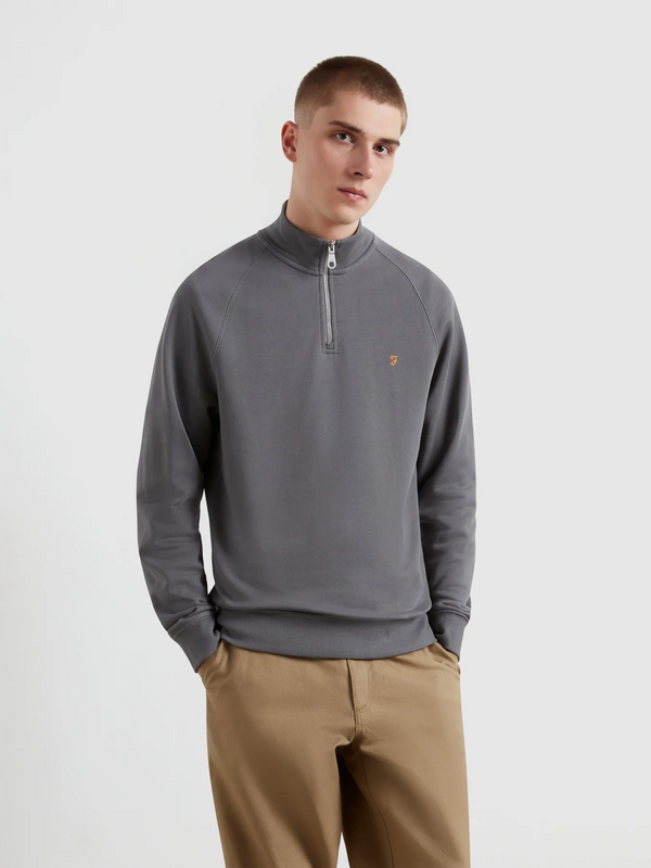Farah Jim Half Zip Sweater Charcoal