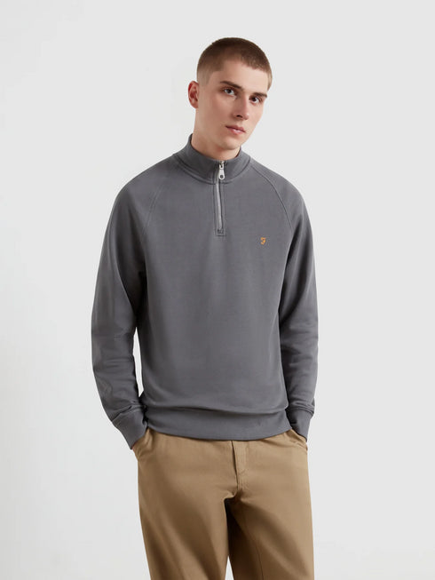 Farah Jim Half Zip Sweater Charcoal