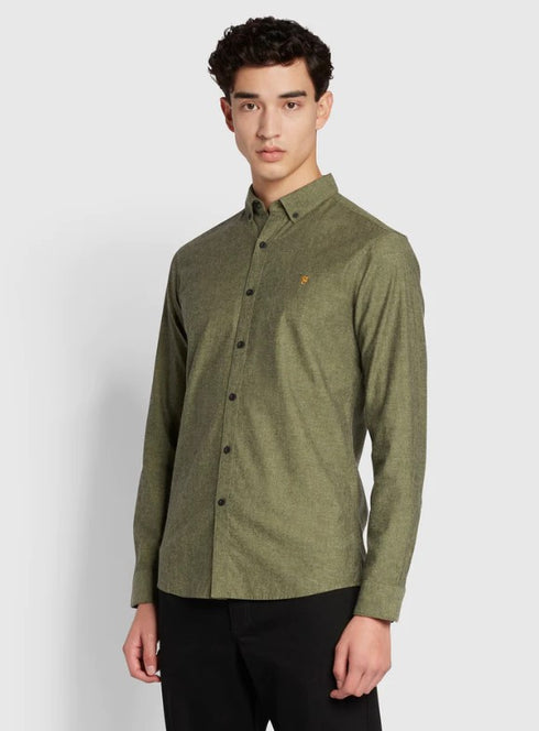 Farah Steen L/S B/D Casual Shirt Bottle Green