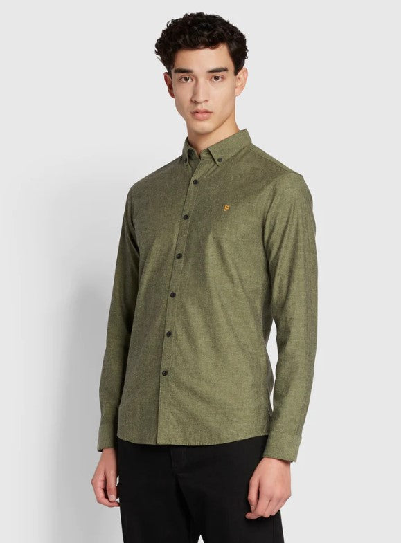 Farah Steen L/S B/D Casual Shirt Bottle Green