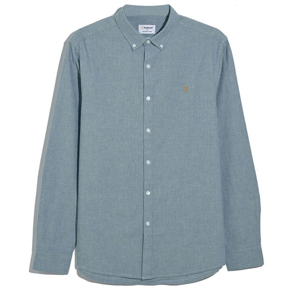 Farah Steen L/S B/D Casual Shirt Blue