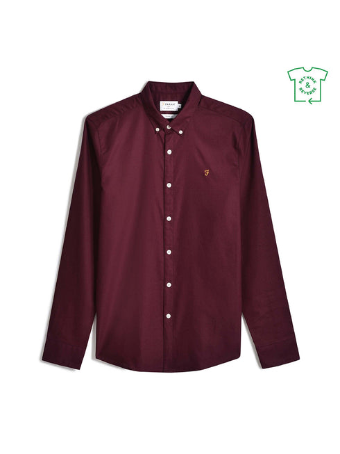 Farah Brewer Ls Shirt Burgundy