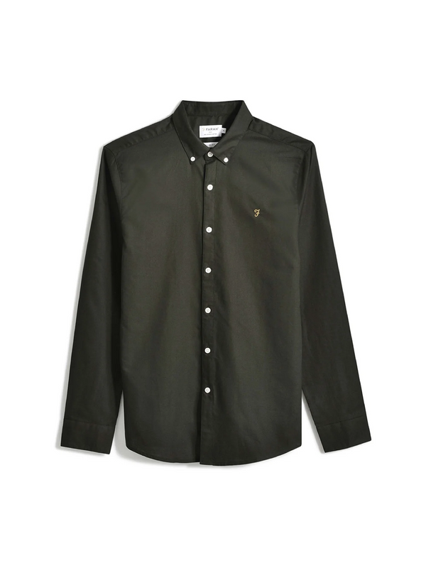 Farah Brewer Ls Shirt Bottle Green