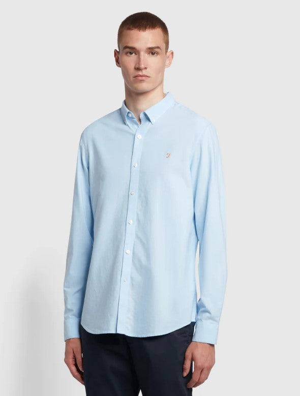 Farah Brewer Ls Shirt Midblue