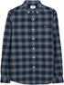 Farah Brewer Organic B/D Check Shirt Blue