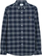 Farah Brewer Organic B/D Check Shirt Blue
