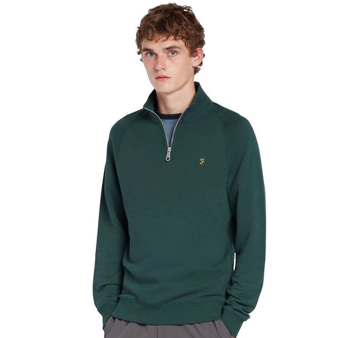 Farah Jim Half Zip Sweater Brown