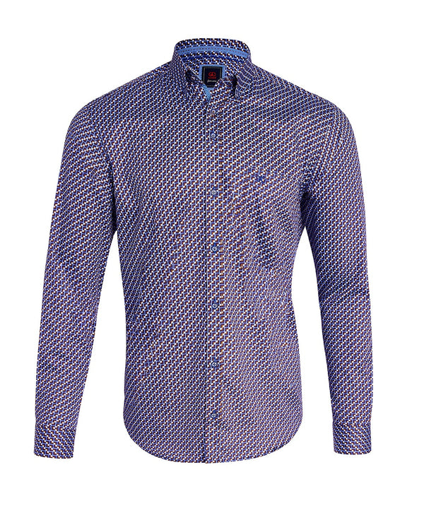 Andre Printed Shirt Tan