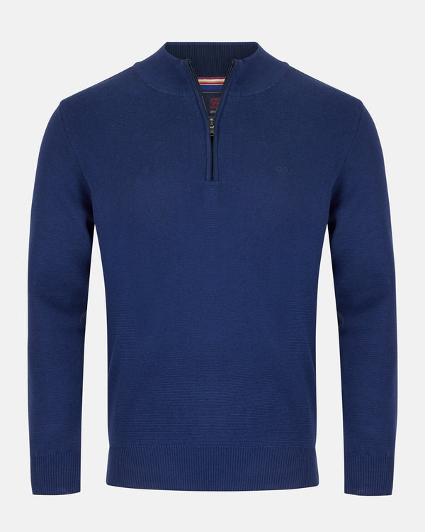 Andre Inch 1/4 Zip Knitwear Cobalt