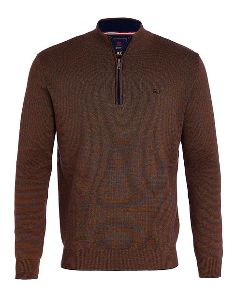 Andre Inch 1/4 Zip Knitwear Ecru