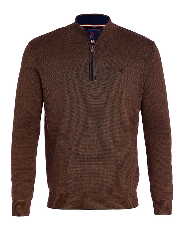 Andre Inch 1/4 Zip Knitwear Ecru