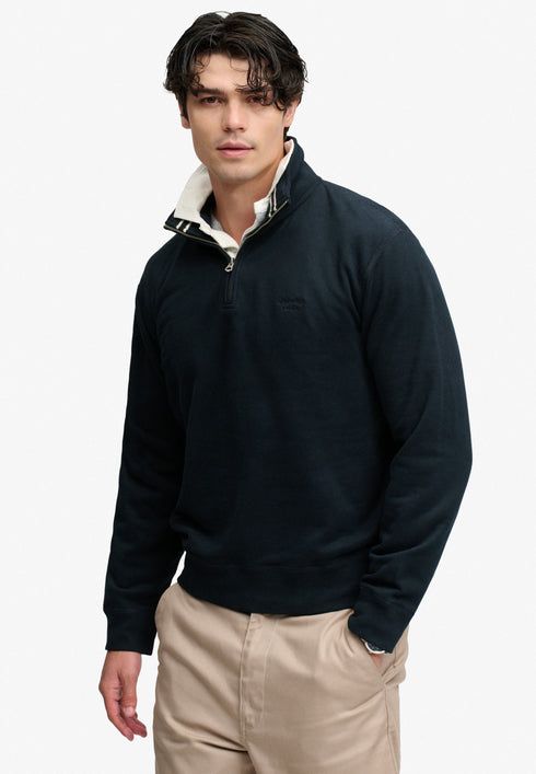 Superdry Serif Half Zip Sweat Top Navy