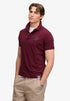 Superdry Pique Monogram Polo Tee Shirt Burgundy