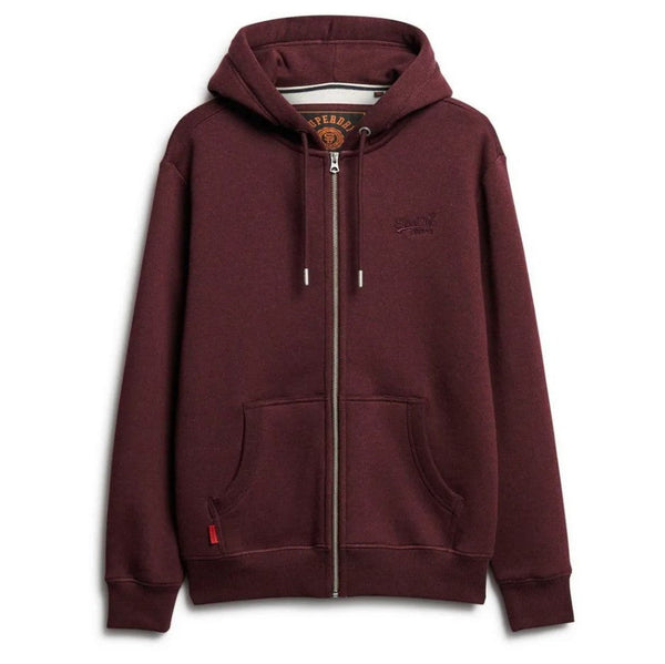Superdry Essential Zip Hoodie Burgundy