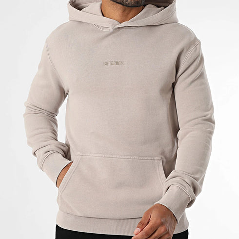 Superdry Micro Logo Hoodie Beige