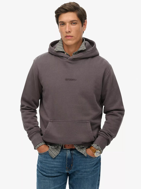 Superdry Micro Logo Hoodie Grey