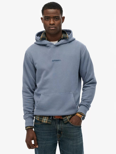 Superdry Micro Logo Hoodie Blue/Grey