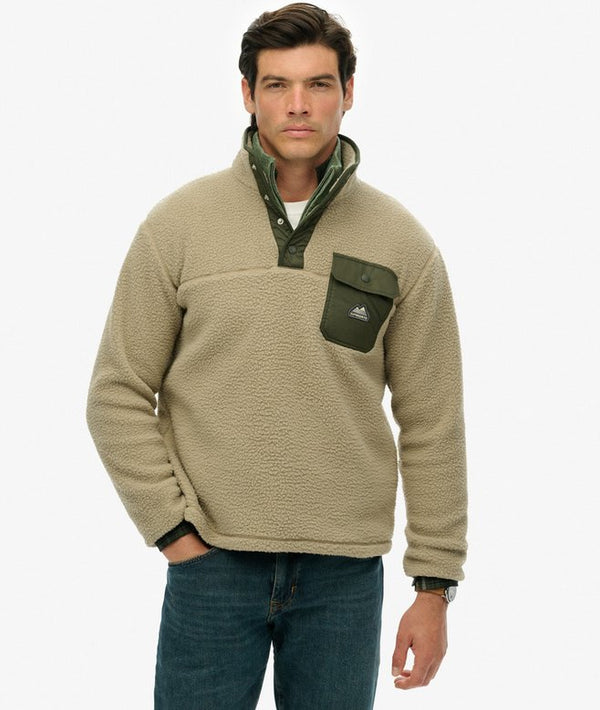 Superdry Fuji Fleece Half Zip Beige