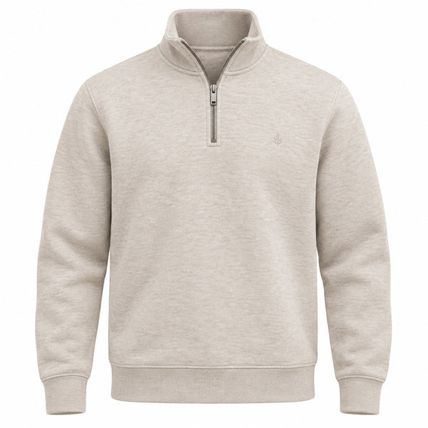 Superdry Serif Half Zip Sweat Top Beige