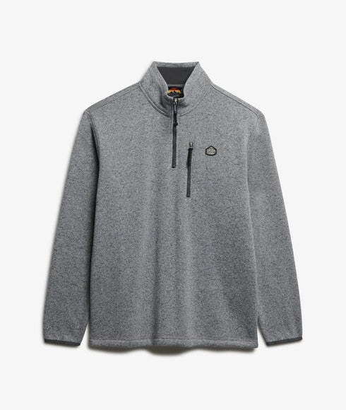 Superdry Storm Half Zip Fleece Top Light Grey