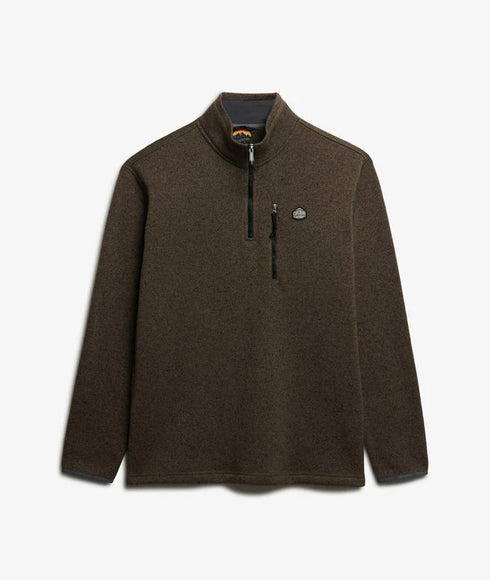 Superdry Storm Half Zip Fleece Top Olive