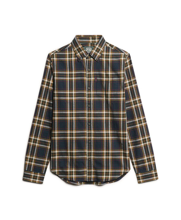 Superdry Vintage B/D Check Shirt Navy/Yellow