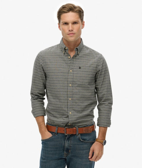 Superdry Premium Check Oxford Shirt Charcoal