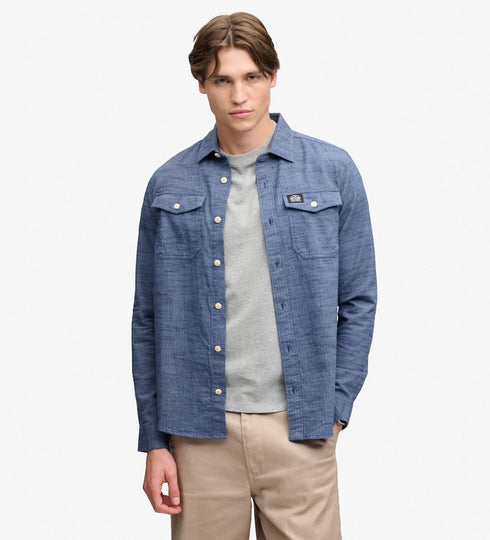 Superdry Herringbone Shirt Blue