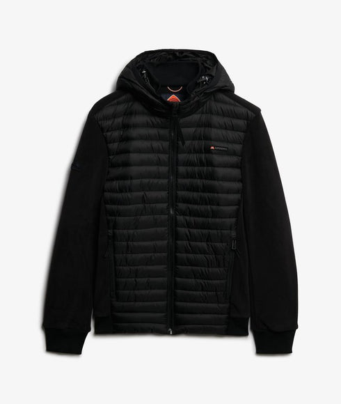 Superdry Hood Storm Fleece Hybrid Jacket Black