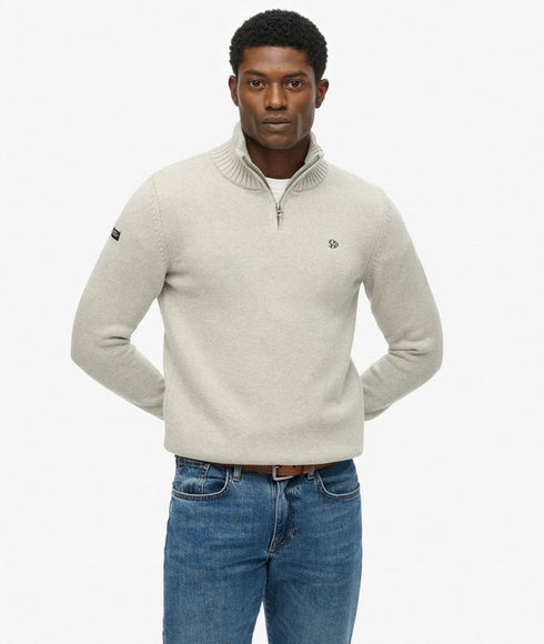 Superdry Cotton Half Zip Knitwear Grey