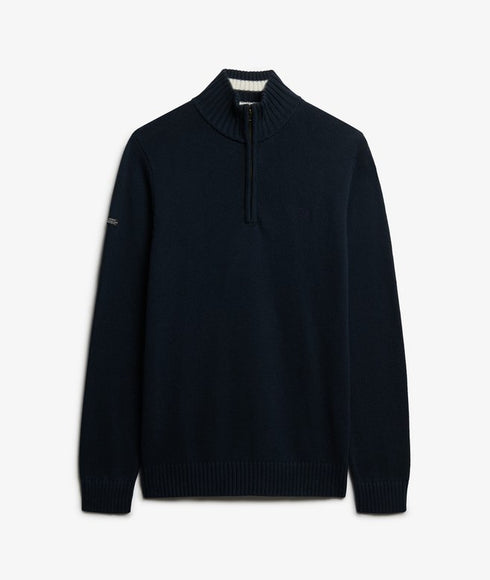 Superdry Cotton Half Zip Knitwear Navy