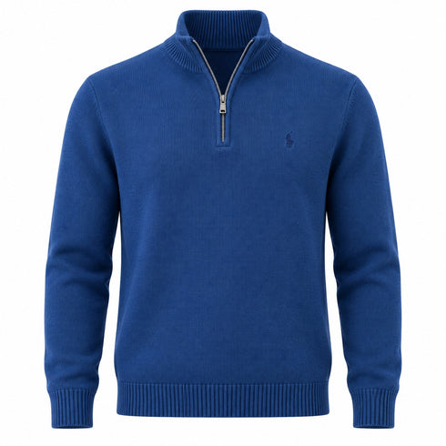 Superdry Prep Cotton Half Zip Knitwear Blue