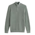 Gant Textured Cotton Half Zip Knitwear Mint