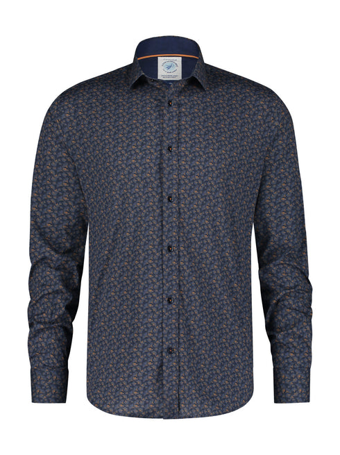 A Fish Named Fred Printed Shirt Blue