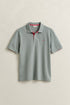 Gant Contrast Pique S/S Polo Tee Shirt Light Grey