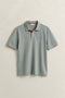 Gant Contrast Pique S/S Polo Tee Shirt Light Grey