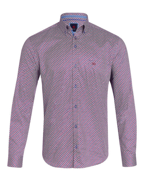 Andre Printed Shirt Burgundy